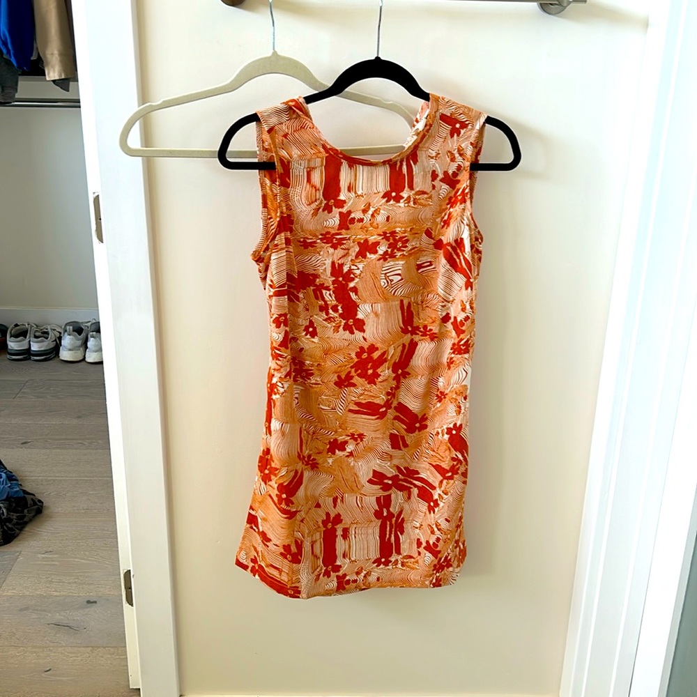 cute orange open edit dress